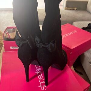 Shoedazzle Heeled Boots, Sara, Black, 12